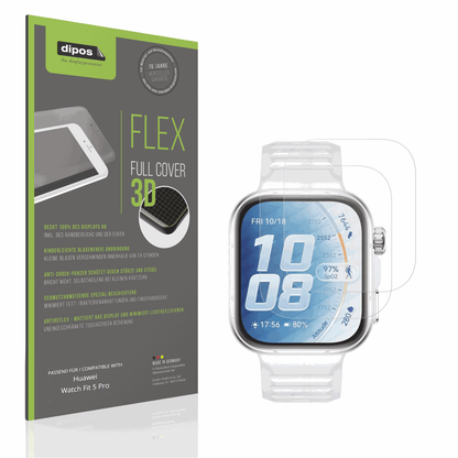 Matte Displayschutzfolie von dipos passend für Huawei Watch Fit 5 Pro, 100% Displayabdeckung und blasenfreie Montage