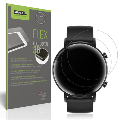 Matte Displayschutzfolie von dipos passend für Huawei Watch GT2 42mm, 100% Displayabdeckung und blasenfreie Montage