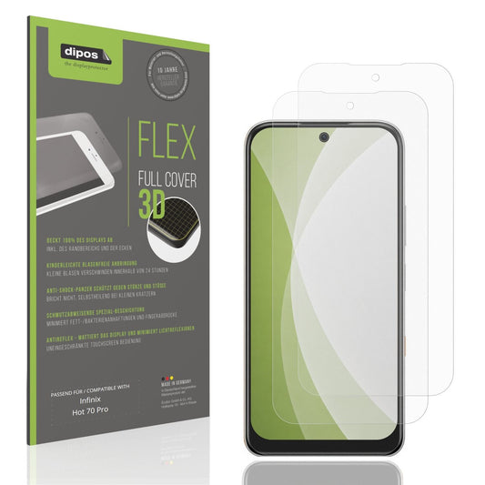 Matte Displayschutzfolie von dipos passend für Infinix Hot 70 Pro, 100% Displayabdeckung und blasenfreie Montage
