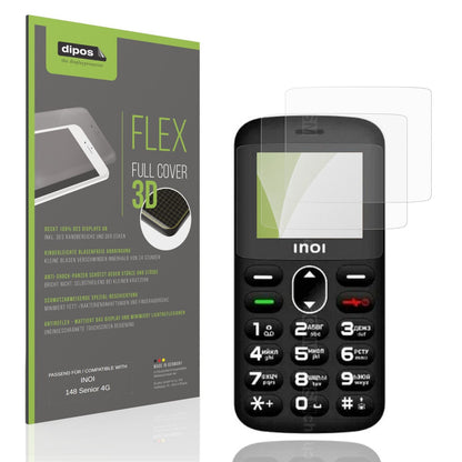 Matte Displayschutzfolie von dipos passend für INOI 148 Senior 4G, 100% Displayabdeckung und blasenfreie Montage
