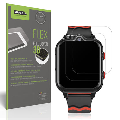 Matte Displayschutzfolie von dipos passend für Krostming Kids Smartwatch GPS 4G, 100% Displayabdeckung und blasenfreie Montage