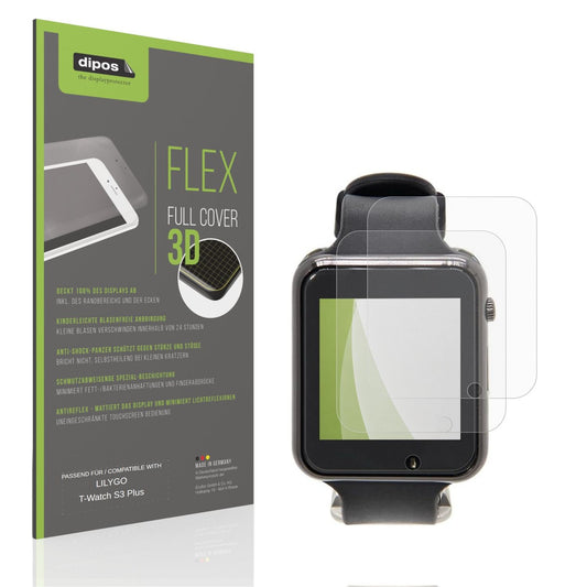 Matte Displayschutzfolie von dipos passend für LILYGO T-Watch S3 Plus, 100% Displayabdeckung und blasenfreie Montage