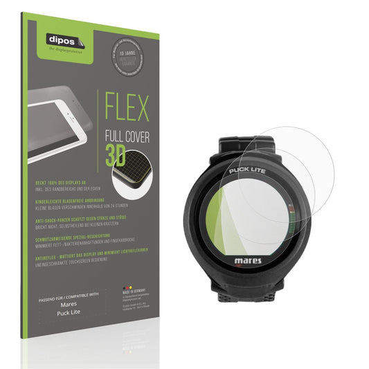 Matte Displayschutzfolie von dipos passend für Mares Puck Lite, 100% Displayabdeckung und blasenfreie Montage