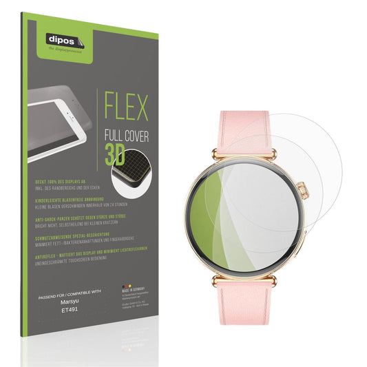 Matte Displayschutzfolie von dipos passend für Marsyu ET491, 100% Displayabdeckung und blasenfreie Montage
