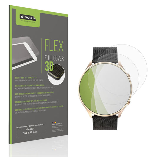 Matte Displayschutzfolie von dipos passend für Miecgth S51 1.39 Zoll, 100% Displayabdeckung und blasenfreie Montage