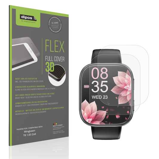 Matte Displayschutzfolie von dipos passend f�r Mingtawn T8 1.83 Zoll, 100% Displayabdeckung und blasenfreie Montage