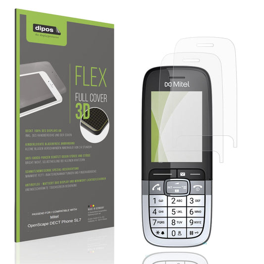 Matte Displayschutzfolie von dipos passend für Mitel OpenScape DECT Phone SL7, 100% Displayabdeckung und blasenfreie Montage