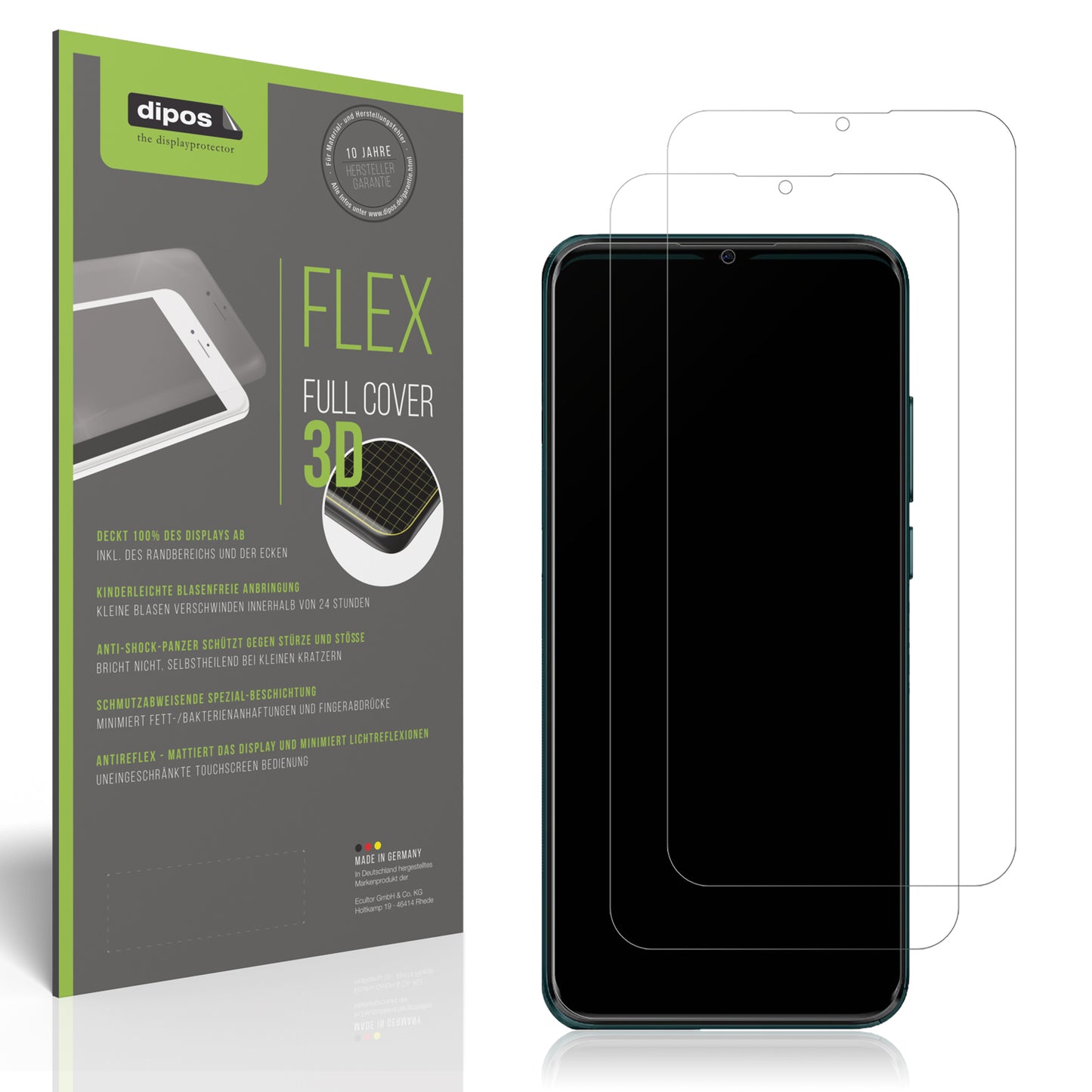 Matte Displayschutzfolie von dipos passend für Mobicel P12, 100% Displayabdeckung und blasenfreie Montage