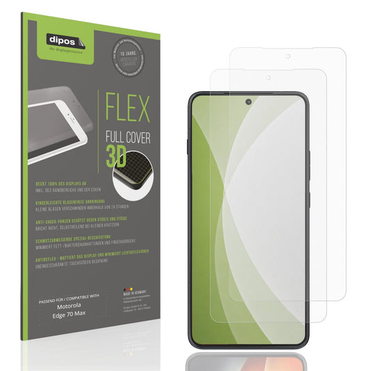 Matte Displayschutzfolie von dipos passend für Motorola Edge 70 Max, 100% Displayabdeckung und blasenfreie Montage