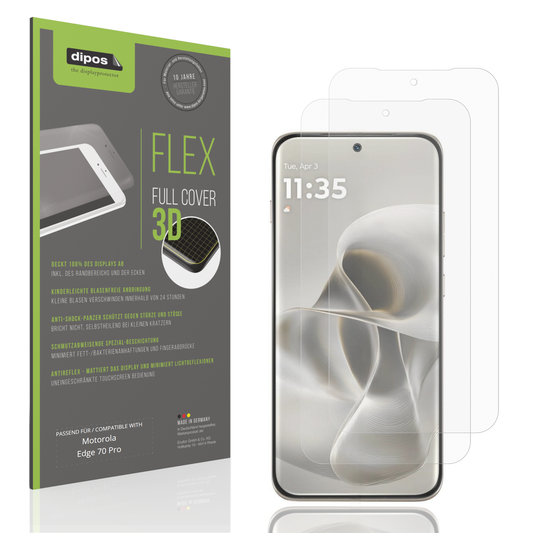 Matte Displayschutzfolie von dipos passend für Motorola Edge 70 Pro, 100% Displayabdeckung und blasenfreie Montage