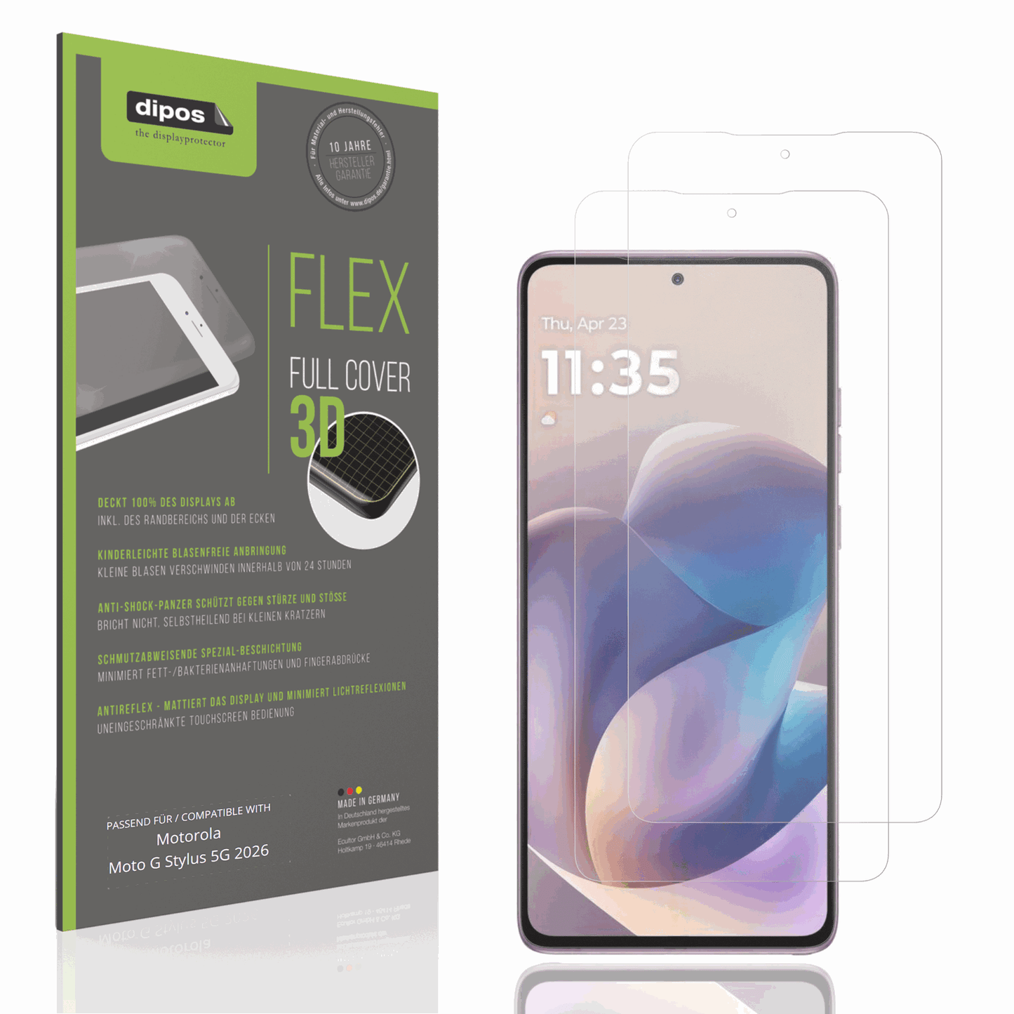 Matte Displayschutzfolie von dipos passend für Motorola Moto G Stylus 5G 2026, 100% Displayabdeckung und blasenfreie Montage