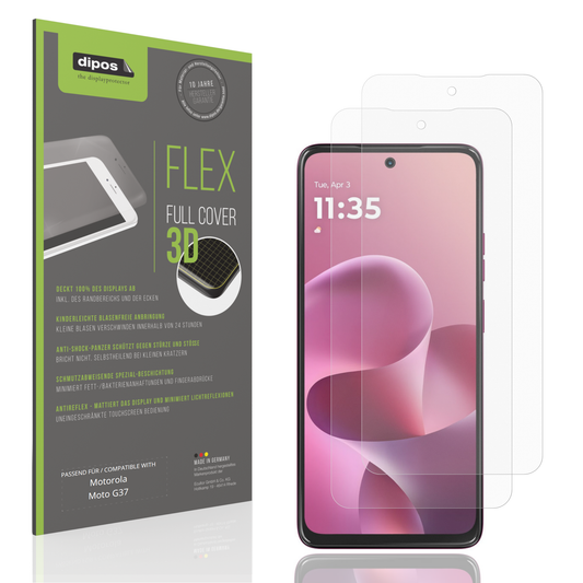 Matte Displayschutzfolie von dipos passend für Motorola Moto G37, 100% Displayabdeckung und blasenfreie Montage