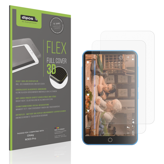 Matte Displayschutzfolie von dipos passend für Oilsky M303 Pro, 100% Displayabdeckung und blasenfreie Montage