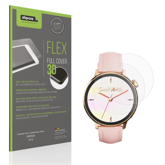 Matte Displayschutzfolie von dipos passend für OKYUK Y13, 100% Displayabdeckung und blasenfreie Montage