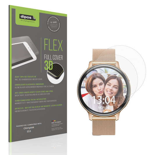 Matte Displayschutzfolie von dipos passend für Oliimptek S53, 100% Displayabdeckung und blasenfreie Montage