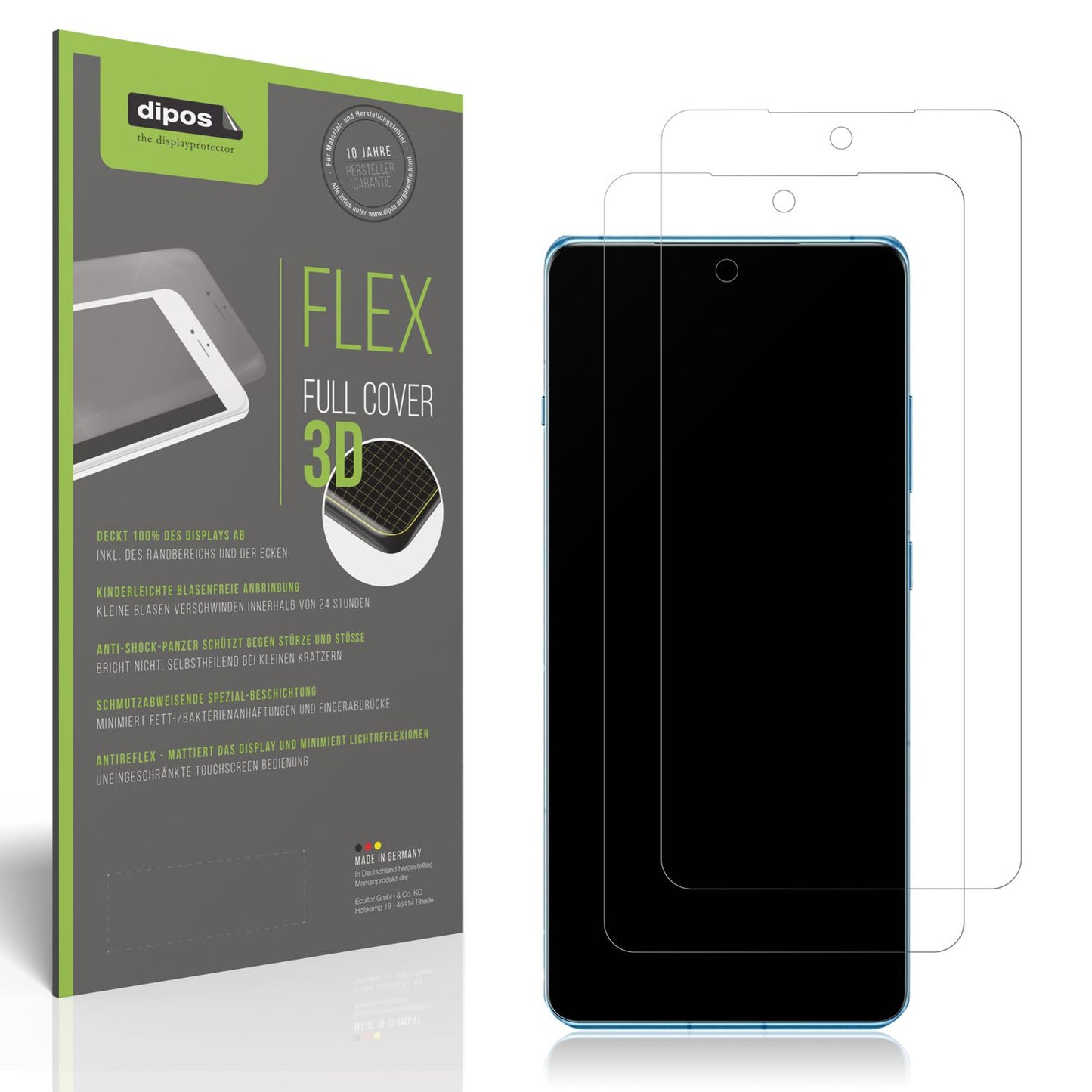 Matte Displayschutzfolie von dipos passend für OnePlus 12R 5G, 100% Displayabdeckung und blasenfreie Montage