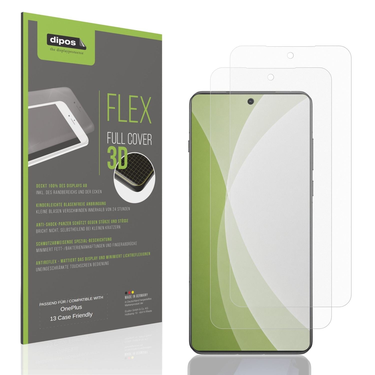 Matte Displayschutzfolie von dipos passend für OnePlus 13 Case Friendly, 100% Displayabdeckung und blasenfreie Montage