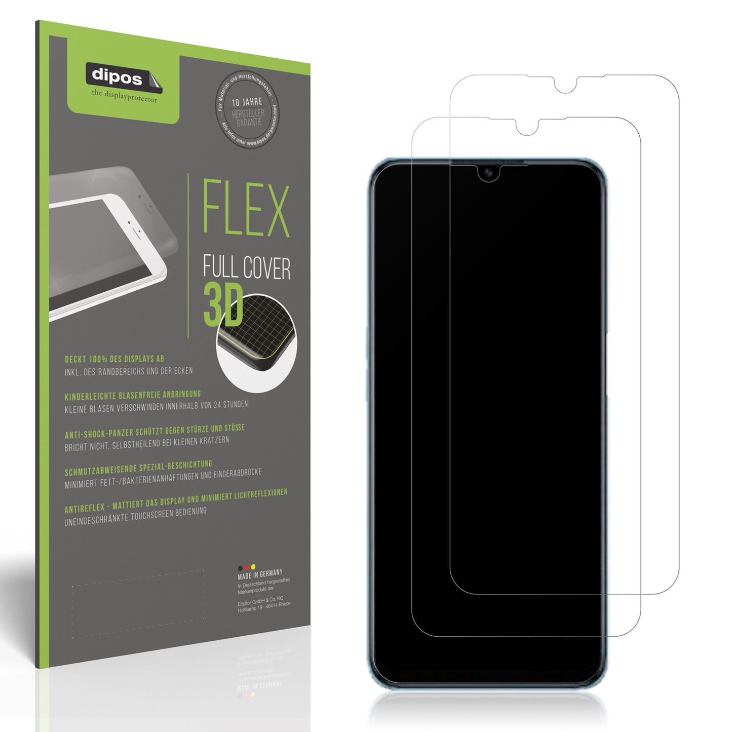 Matte Displayschutzfolie von dipos passend für Oppo A56s, 100% Displayabdeckung und blasenfreie Montage