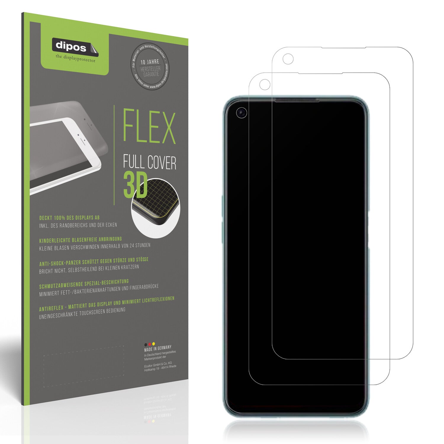 Matte Displayschutzfolie von dipos passend für OPPO A96 Global, 100% Displayabdeckung und blasenfreie Montage