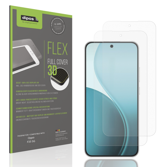 Matte Displayschutzfolie von dipos passend für Oppo F33 5G, 100% Displayabdeckung und blasenfreie Montage