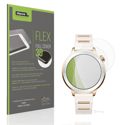 Matte Displayschutzfolie von dipos passend für Oppo Watch X3 Mini, 100% Displayabdeckung und blasenfreie Montage