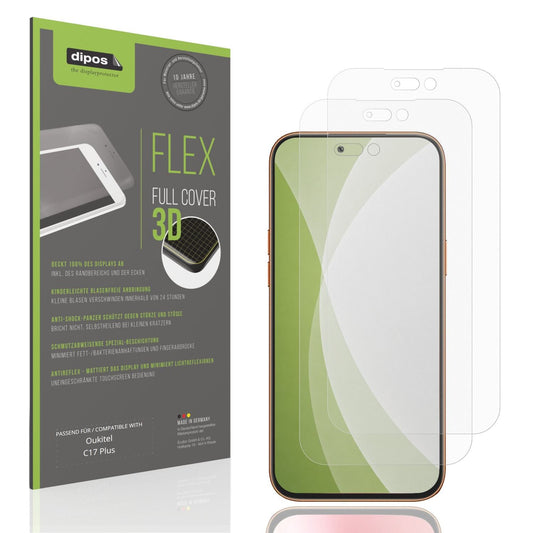 Matte Displayschutzfolie von dipos passend für Oukitel C17 Plus, 100% Displayabdeckung und blasenfreie Montage