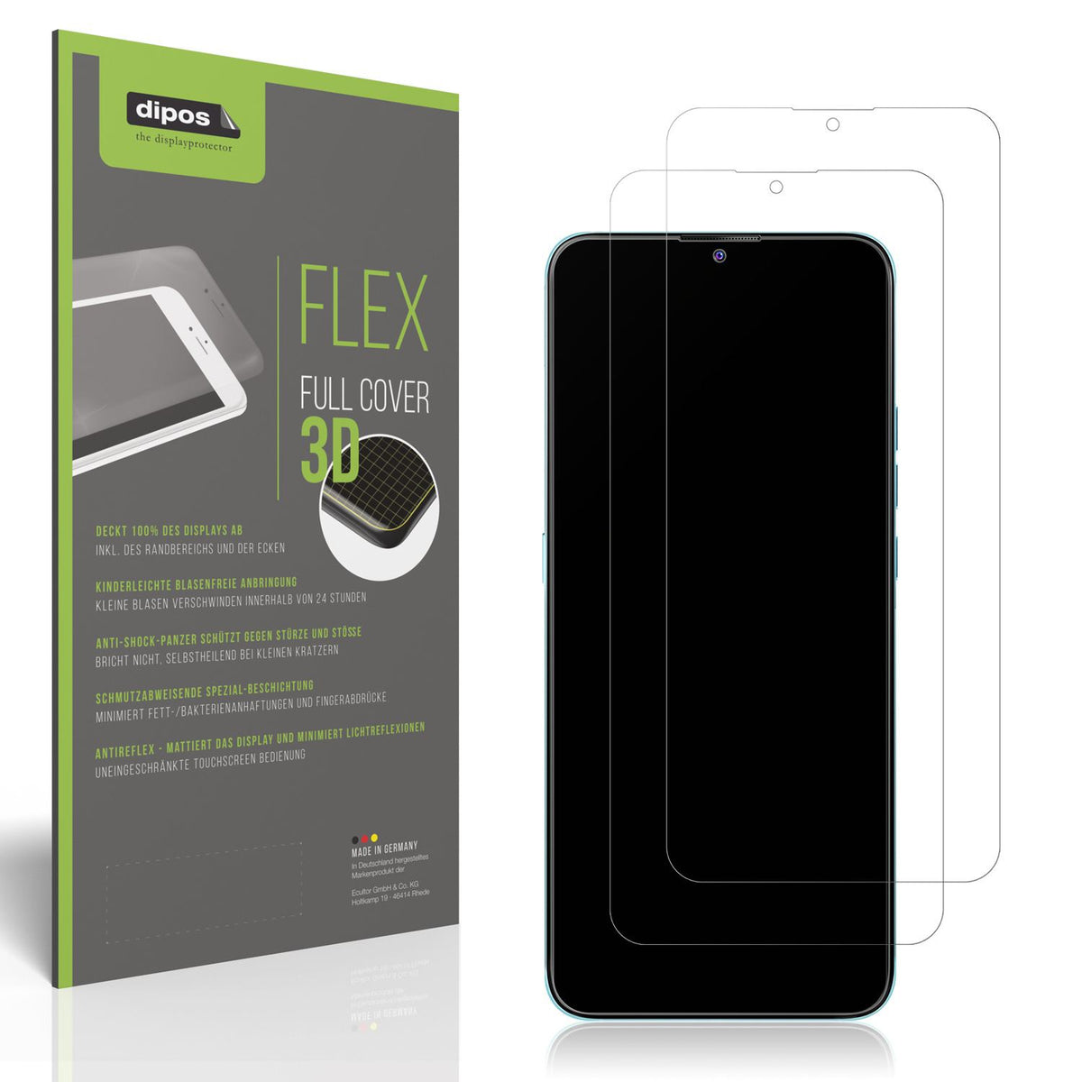 Matte Displayschutzfolie von dipos passend für Oukitel C33 4G, 100% Displayabdeckung und blasenfreie Montage
