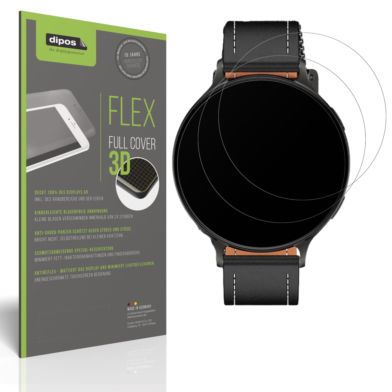 Matte Displayschutzfolie von dipos passend für Pireware Nano Smartwatch, 100% Displayabdeckung und blasenfreie Montage