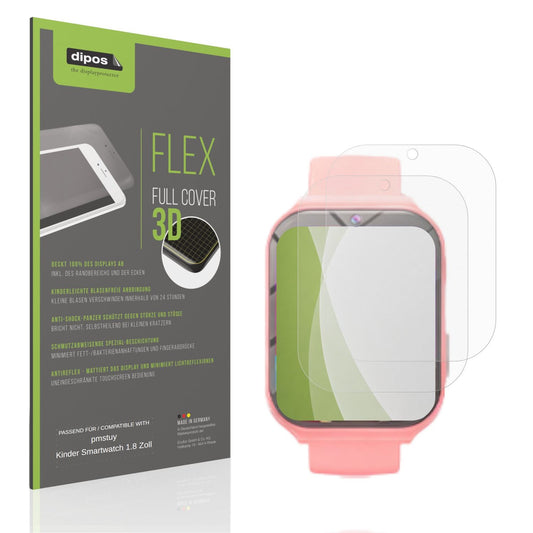 Matte Displayschutzfolie von dipos passend für pmstuy Kinder Smartwatch 1.8 Zoll, 100% Displayabdeckung und blasenfreie Montage