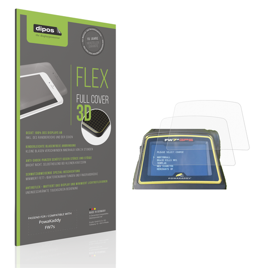 Matte Displayschutzfolie von dipos passend für PowaKaddy FW7s, 100% Displayabdeckung und blasenfreie Montage