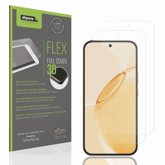 Matte Displayschutzfolie von dipos passend für Realme 16 Pro Plus 5G, 100% Displayabdeckung und blasenfreie Montage