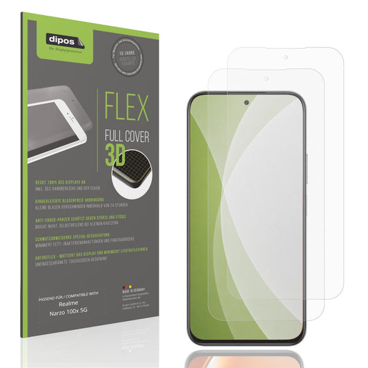 Matte Displayschutzfolie von dipos passend für Realme Narzo 100x 5G, 100% Displayabdeckung und blasenfreie Montage