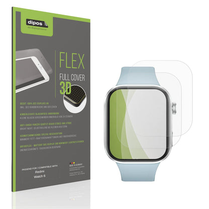Matte Displayschutzfolie von dipos passend für Redmi Watch 6, 100% Displayabdeckung und blasenfreie Montage