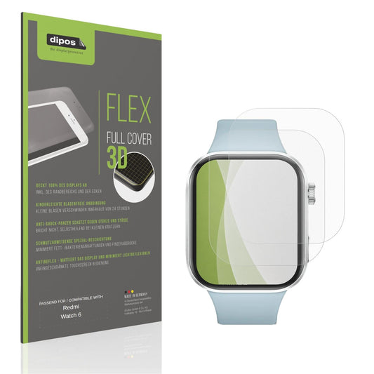 Matte Displayschutzfolie von dipos passend für Redmi Watch 6, 100% Displayabdeckung und blasenfreie Montage