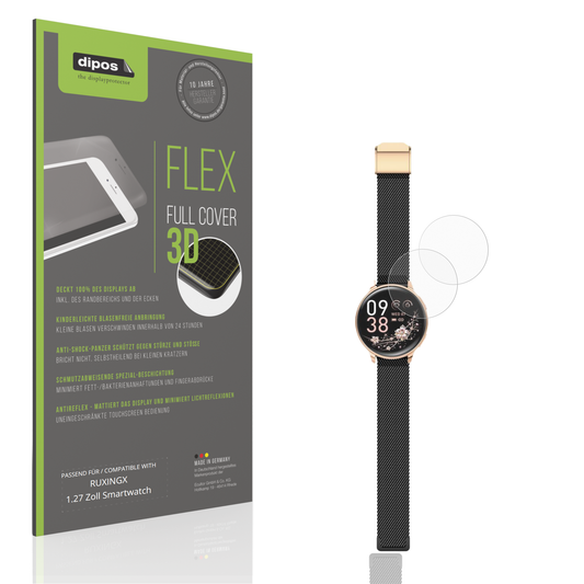Matte Displayschutzfolie von dipos passend für RUXINGX 1.27 Zoll Smartwatch, 100% Displayabdeckung und blasenfreie Montage