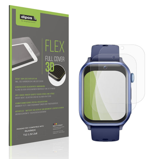 Matte Displayschutzfolie von dipos passend für RUXINGX T12 1.52 Zoll, 100% Displayabdeckung und blasenfreie Montage