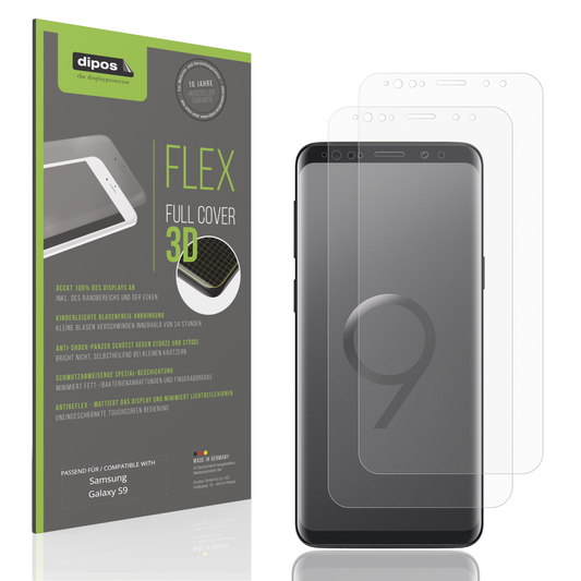 Matte Displayschutzfolie von dipos passend für Samsung Galaxy S9, 100% Displayabdeckung und blasenfreie Montage