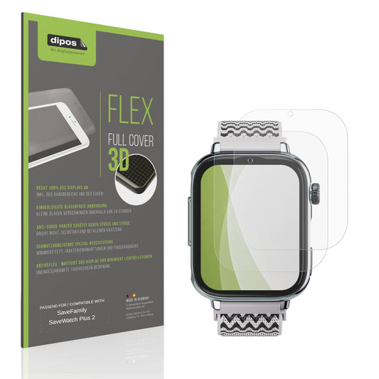 Matte Displayschutzfolie von dipos passend für SaveFamily SaveWatch Plus 2, 100% Displayabdeckung und blasenfreie Montage