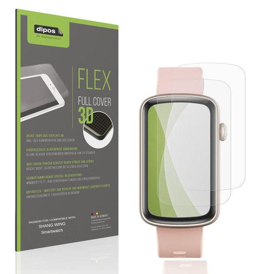 Matte Displayschutzfolie von dipos passend für SHANG WING Smartwatch, 100% Displayabdeckung und blasenfreie Montage