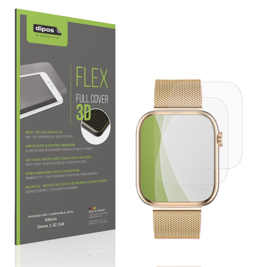 Matte Displayschutzfolie von dipos passend für Siltcon Serea 1.32 Zoll, 100% Displayabdeckung und blasenfreie Montage