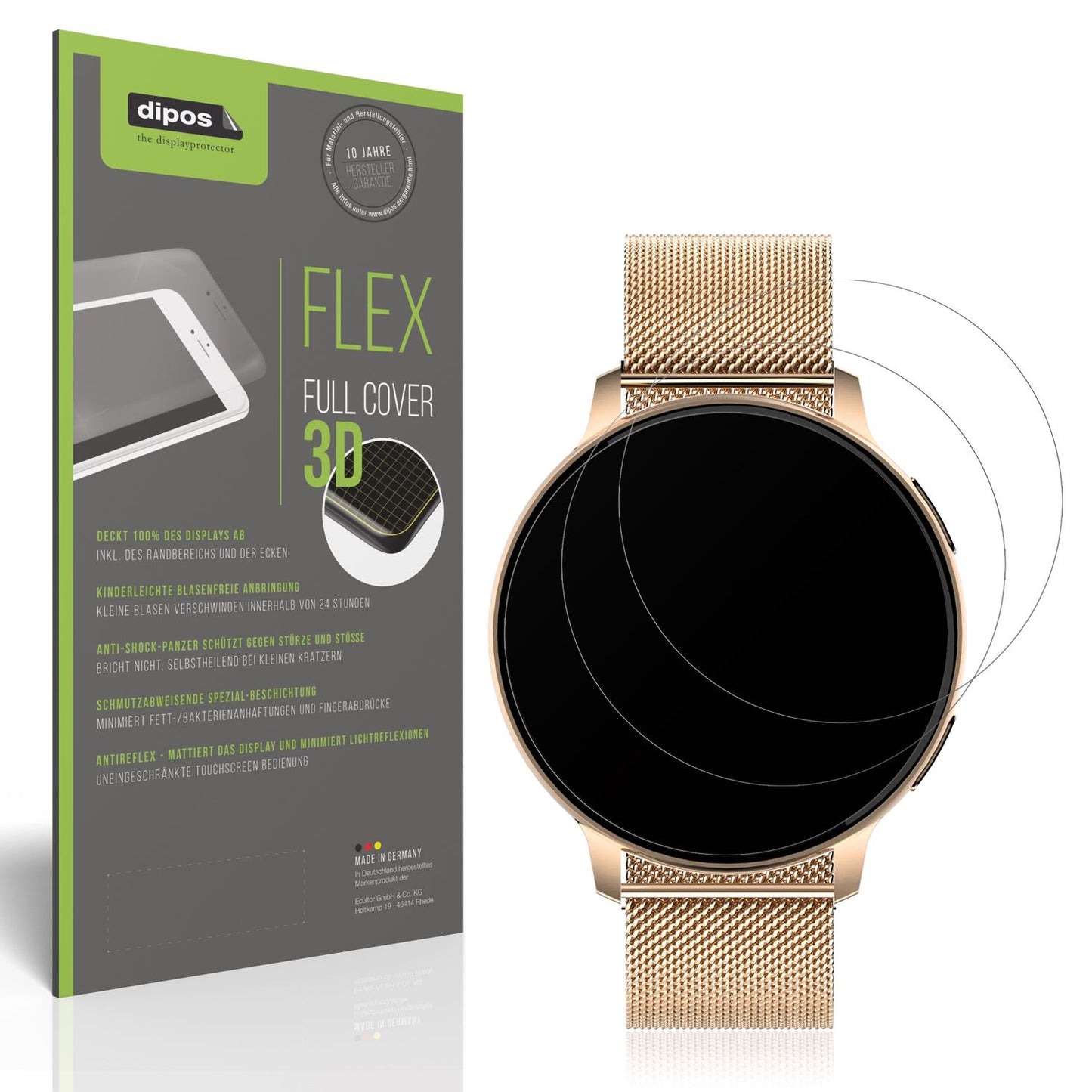 Matte Displayschutzfolie von dipos passend für Sloksfil 1.39 Zoll Smartwatch, 100% Displayabdeckung und blasenfreie Montage