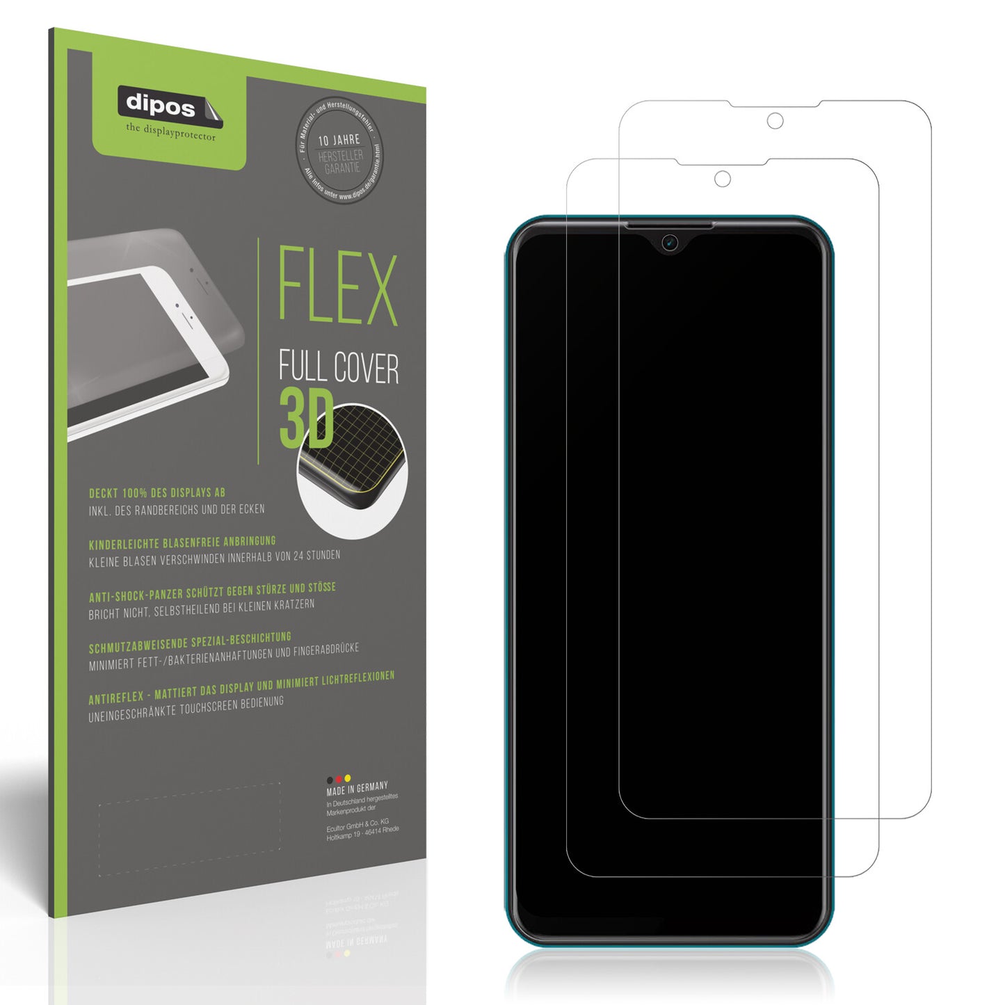 Matte Displayschutzfolie von dipos passend für Symphony Z35, 100% Displayabdeckung und blasenfreie Montage