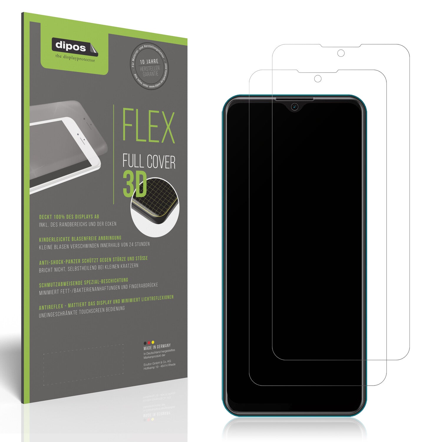 Matte Displayschutzfolie von dipos passend für Symphony Z35, 100% Displayabdeckung und blasenfreie Montage