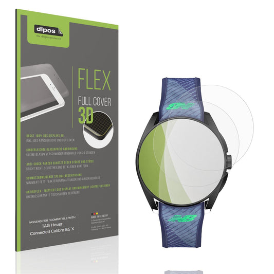 Matte Displayschutzfolie von dipos passend für TAG Heuer Connected Calibre E5 X, 100% Displayabdeckung und blasenfreie Montage