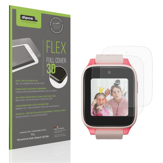 Matte Displayschutzfolie von dipos passend für TCL Movetime Kids Watch MT46, 100% Displayabdeckung und blasenfreie Montage
