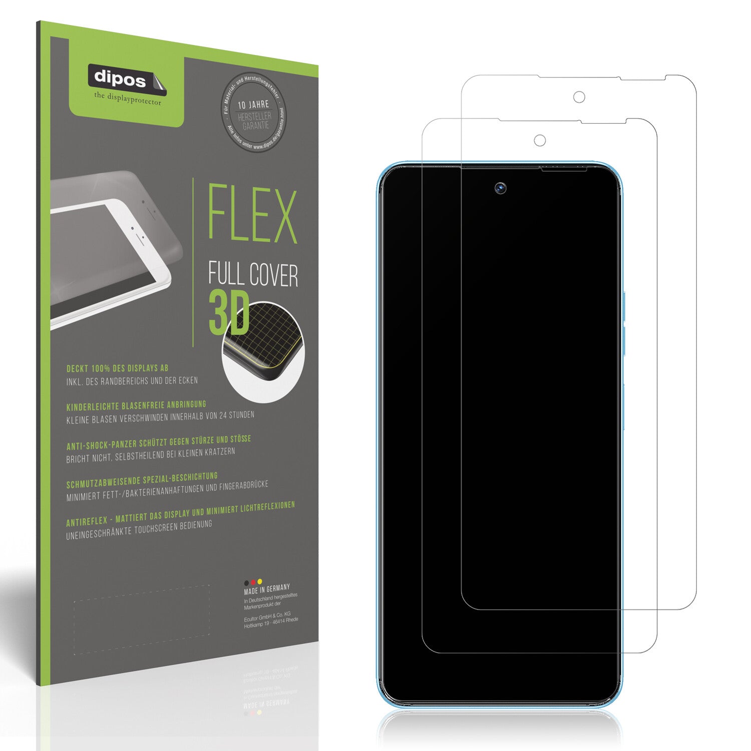 Matte Displayschutzfolie von dipos passend für Tecno Camon 19 Neo, 100% Displayabdeckung und blasenfreie Montage