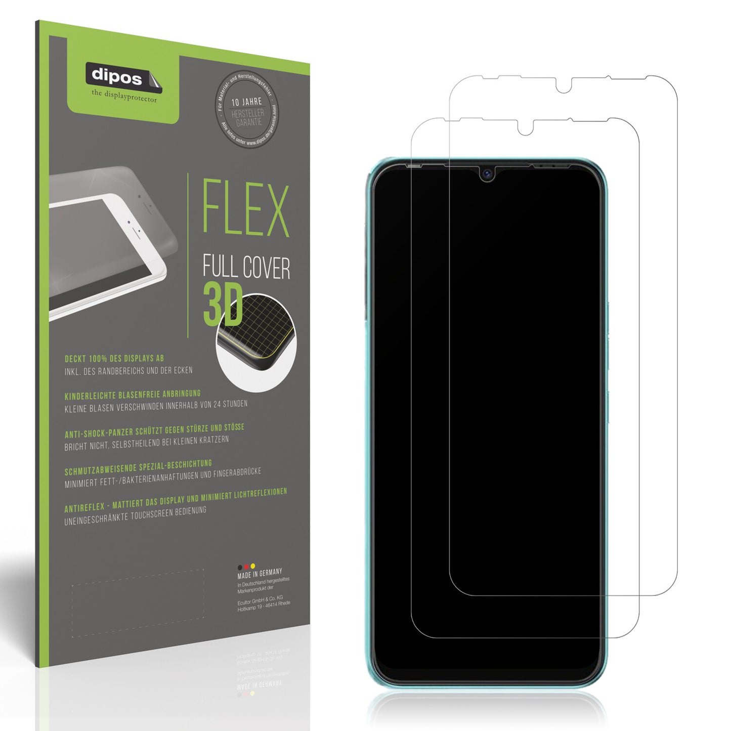 Matte Displayschutzfolie von dipos passend für Tecno Spark Go 2022, 100% Displayabdeckung und blasenfreie Montage