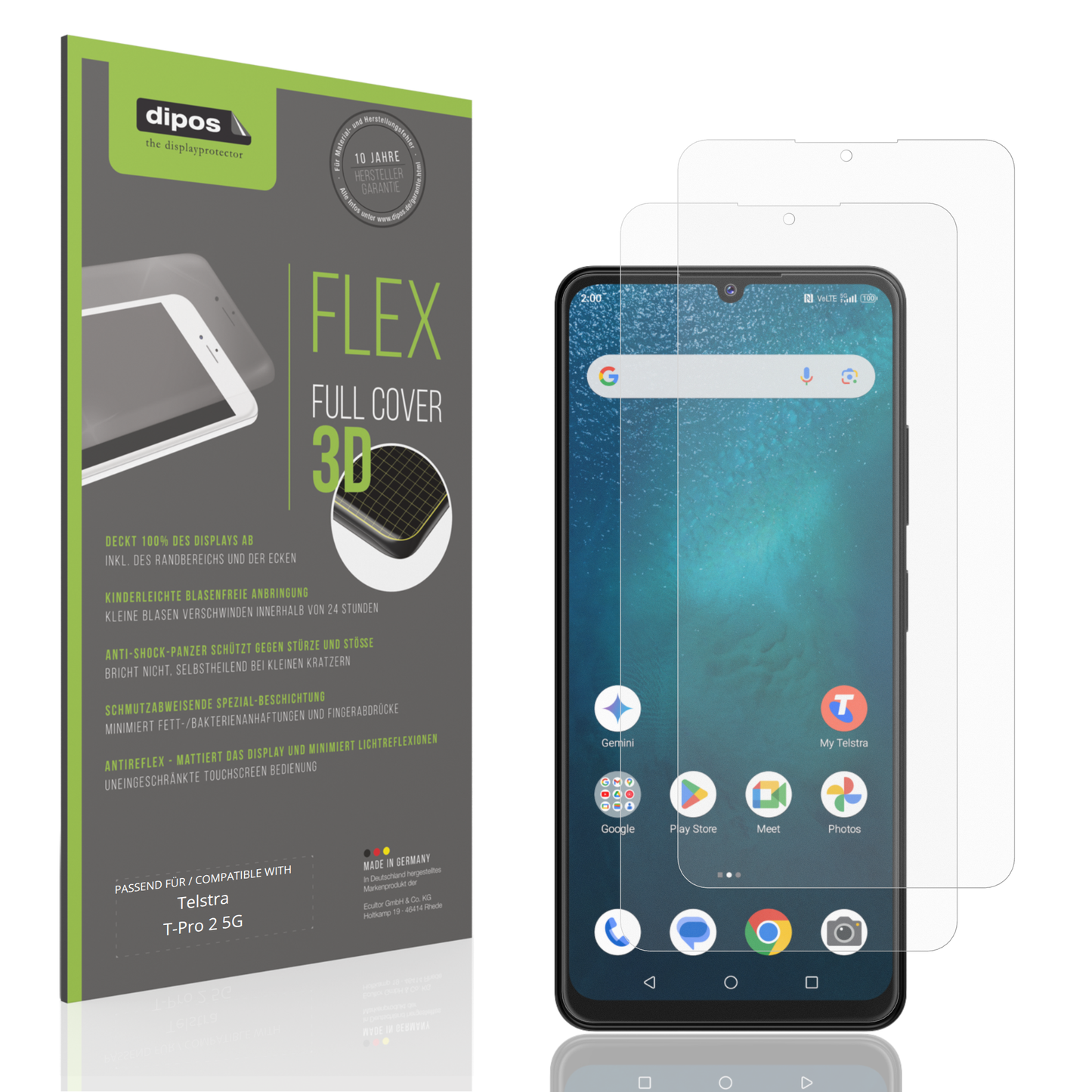 Matte Displayschutzfolie von dipos passend für Telstra T-Pro 2 5G, 100% Displayabdeckung und blasenfreie Montage