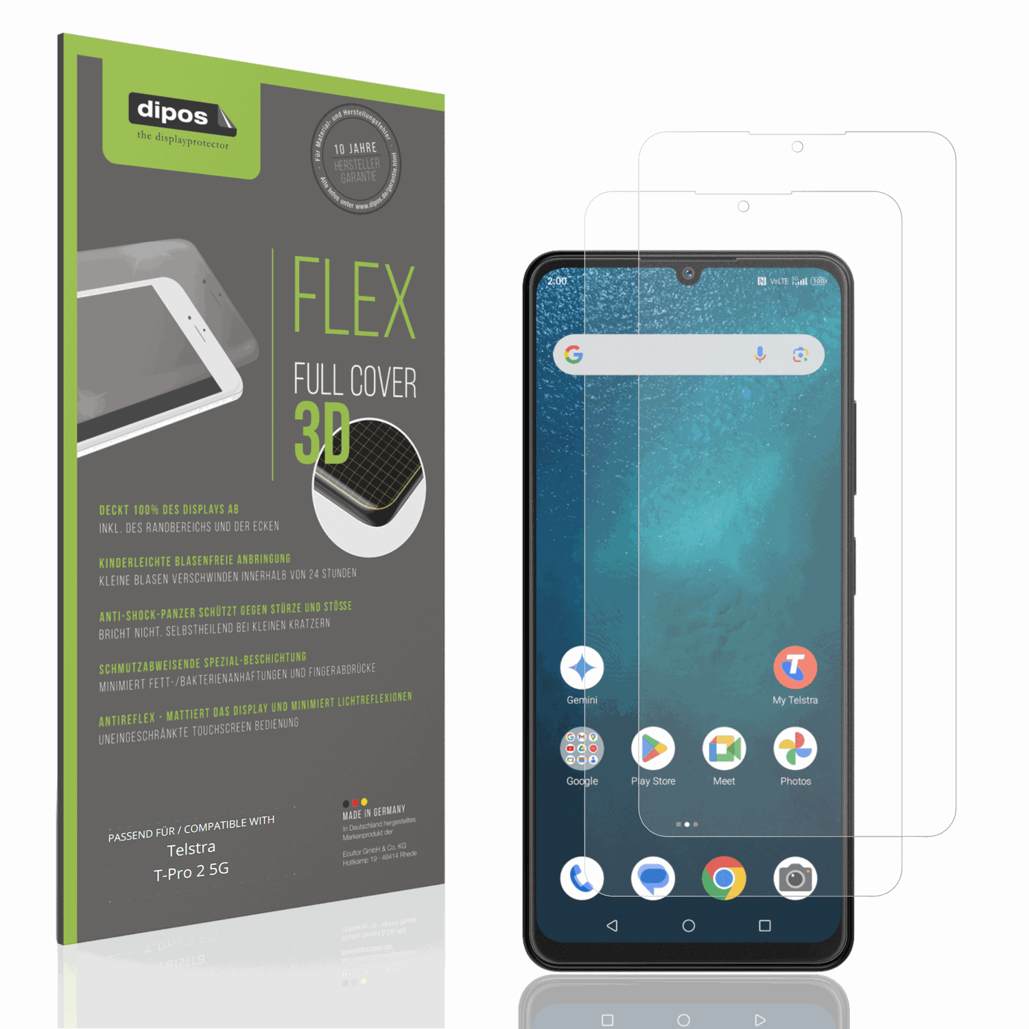 Matte Displayschutzfolie von dipos passend für Telstra T-Pro 2 5G, 100% Displayabdeckung und blasenfreie Montage