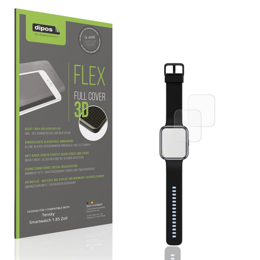 Matte Displayschutzfolie von dipos passend für Tensky Smartwatch 1.85 Zoll, 100% Displayabdeckung und blasenfreie Montage